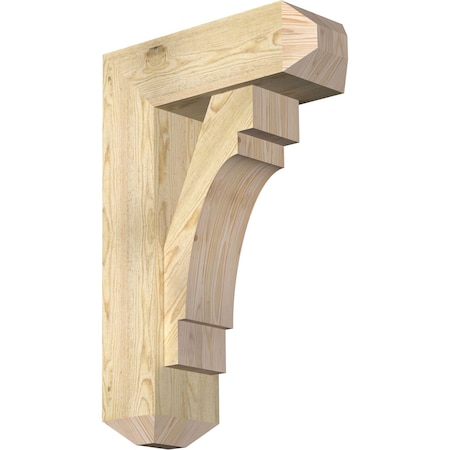 Ekena Millwork Merced Craftsman Rough Sawn Bracket w/ Offset Brace, Douglas Fir, 8"W x 22"D x 34"H BKT0806X22X34MRC04RDF